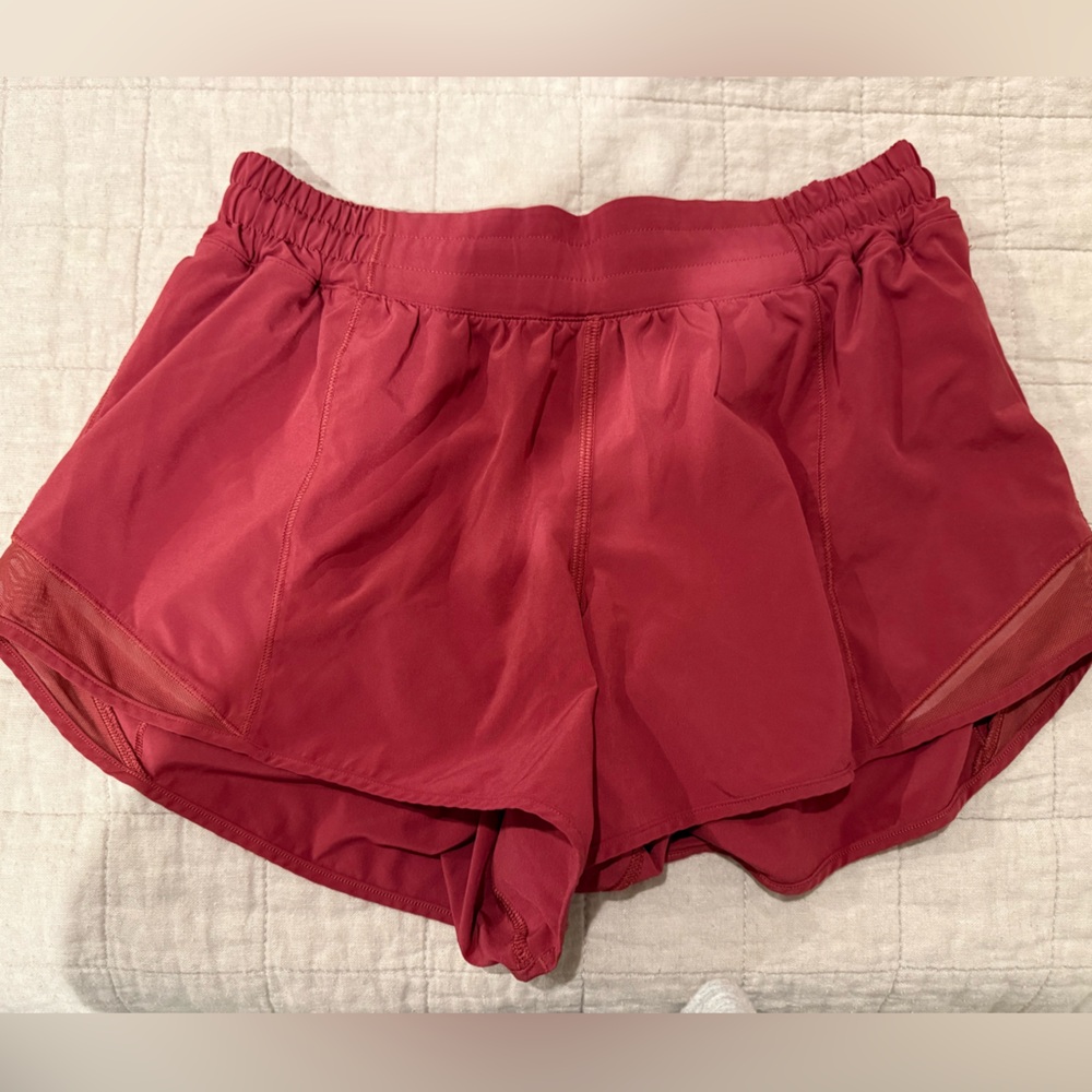 Lululemon Athletica Cherry Red Athletic Shorts